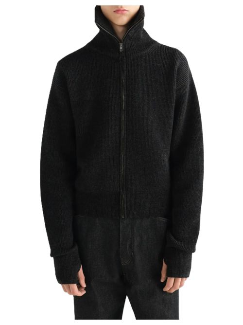 Zipped cardigan in virgin wool Lemaire | PO0051LK1068BK300 ASH MELANGE